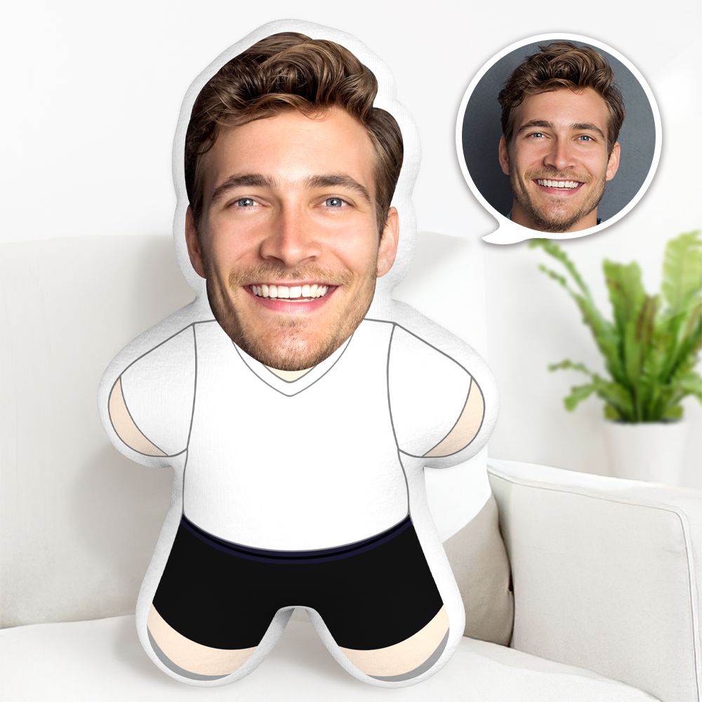 Custom Face Pillow White Shirt Minime Personalised Photo Minime Pillow Gifts