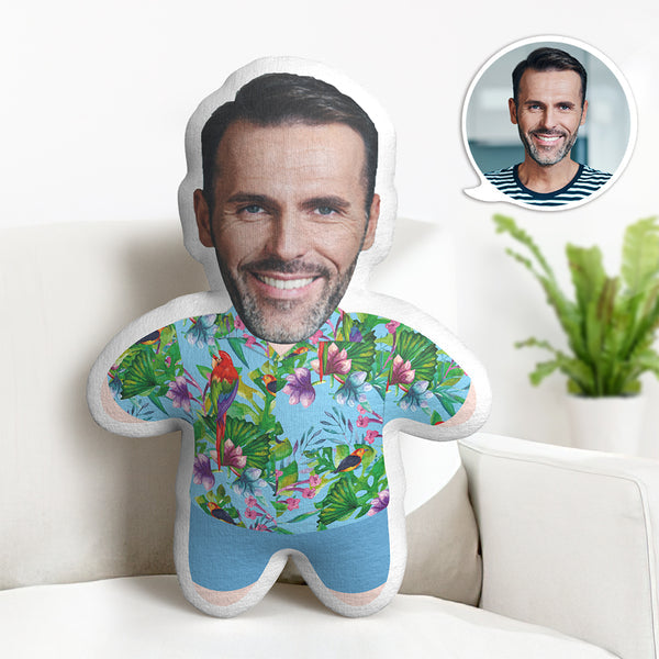 Gifts for Father Hawaiian Minime Doll Throw Pillow Custom Face Personalised Photo