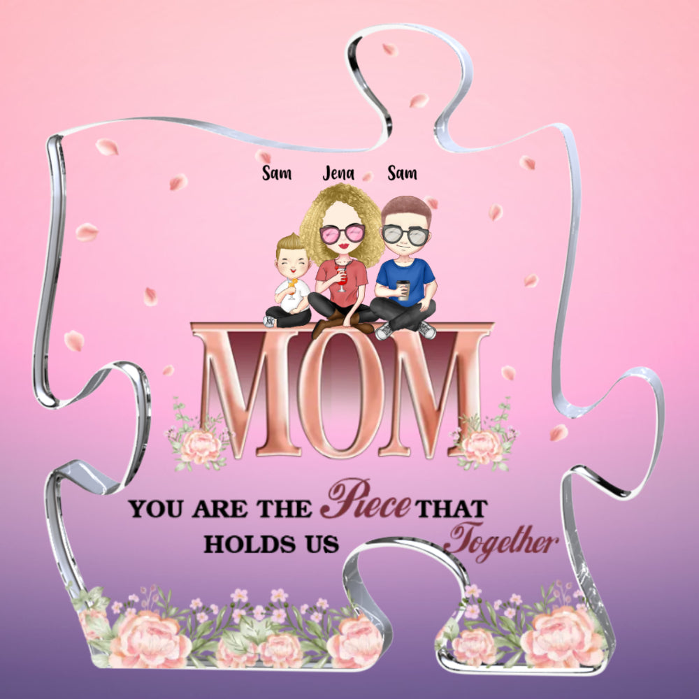 Puzzle Personalised Acrylic Plaque Together Gifts for mum