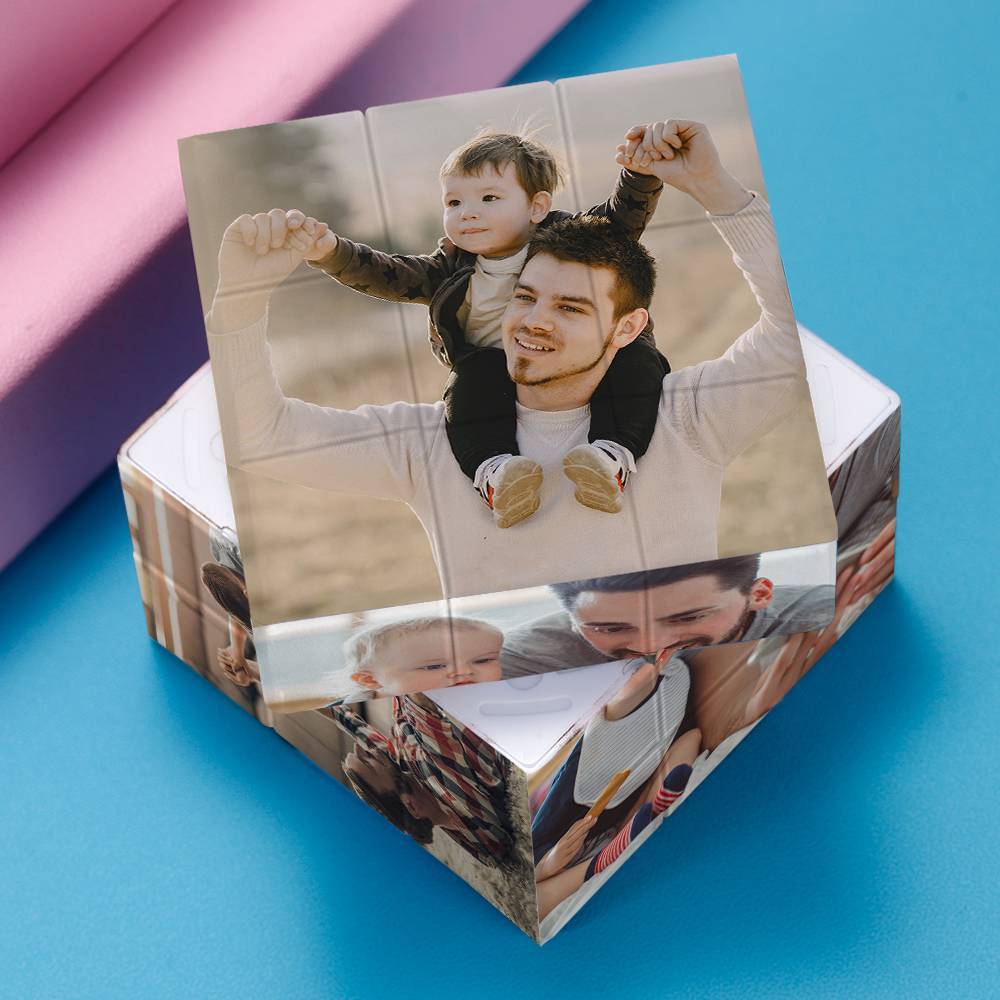 Custom Multi Photo Rubic's Cube - For Best Dad Ever
