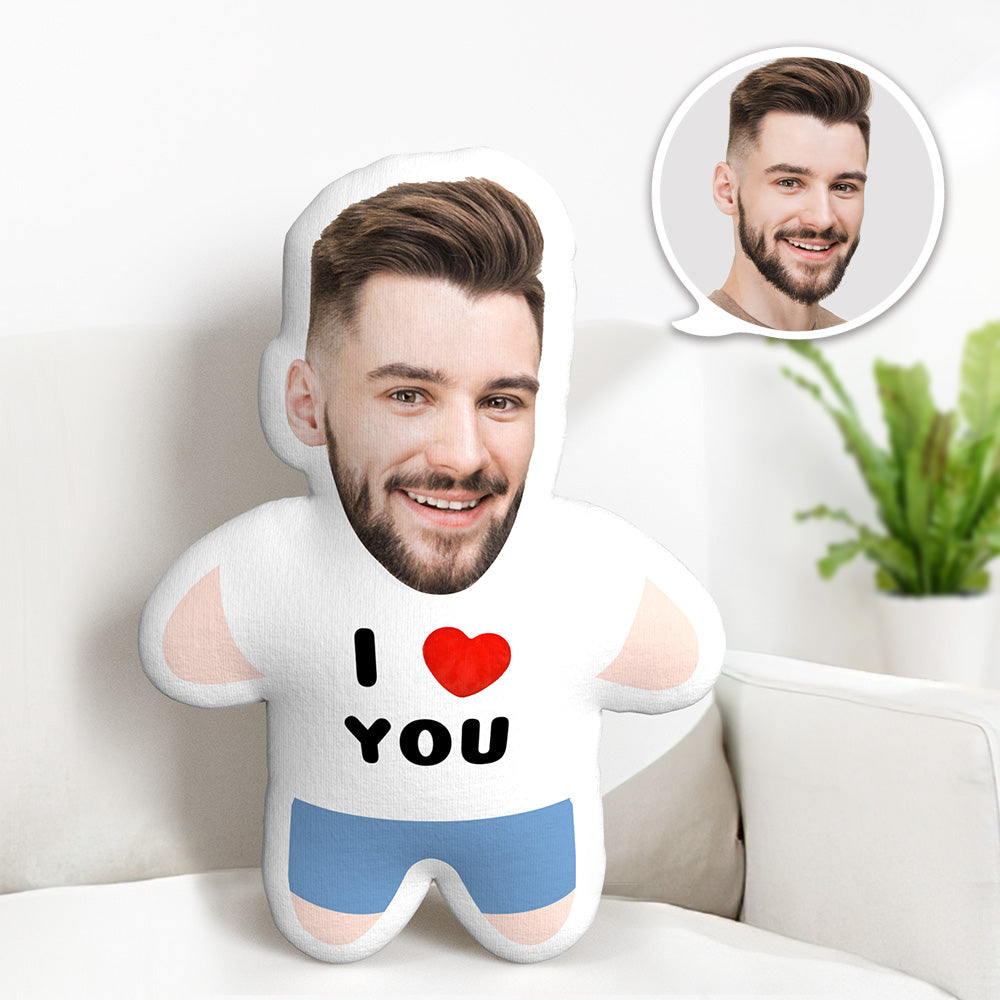 I LOVE YOU Minime Throw Pillow Custom Face Gifts Personalised Photo Minime Pillow