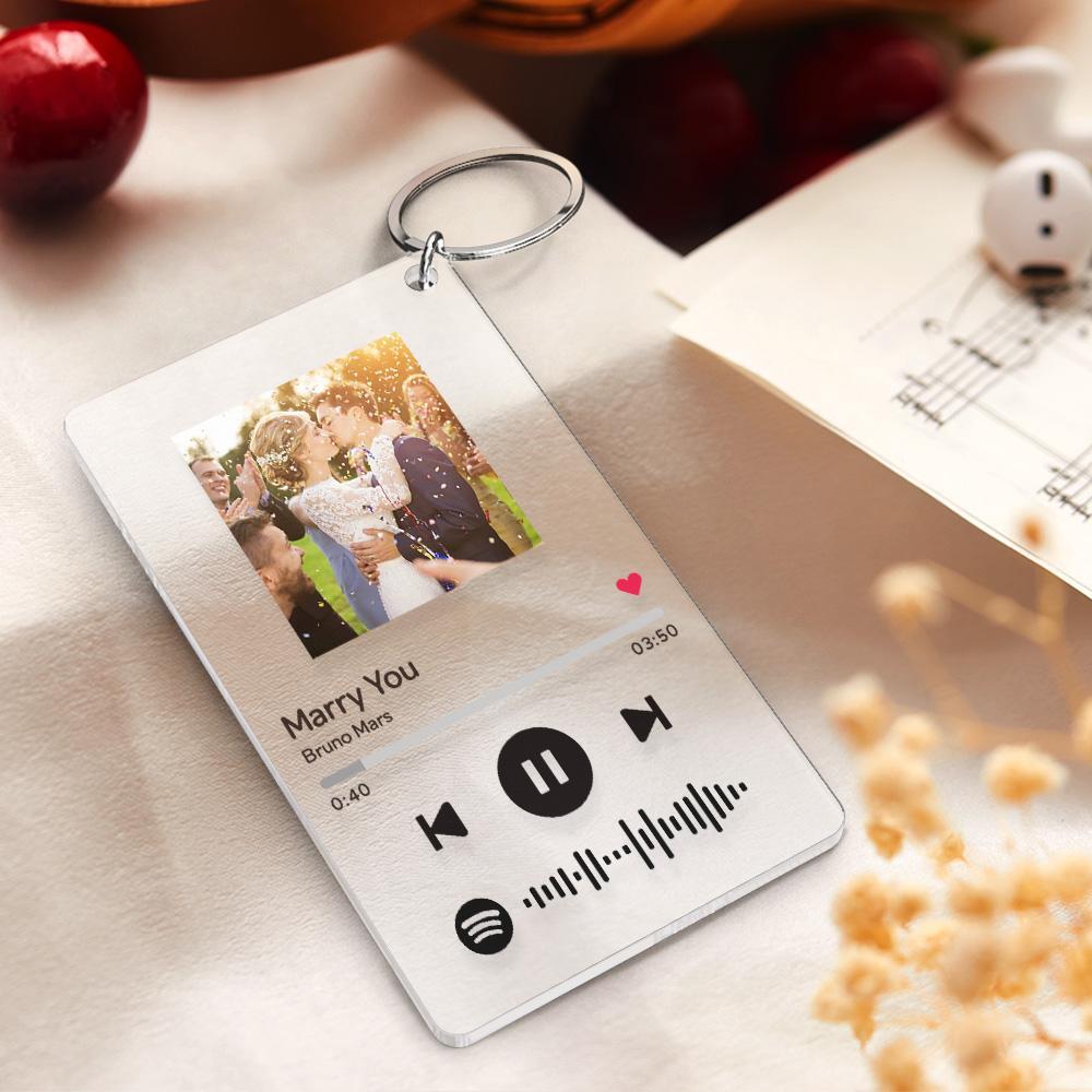 Personalized Spotify Code Music Acrylic Plaque Keychain(2.1in x 3.4in)