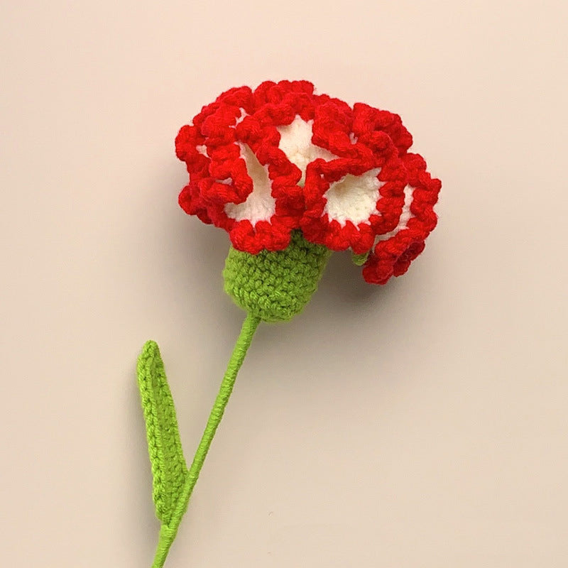 Carnation Crochet Flower Handmade Knitted Flower Gift for Lover