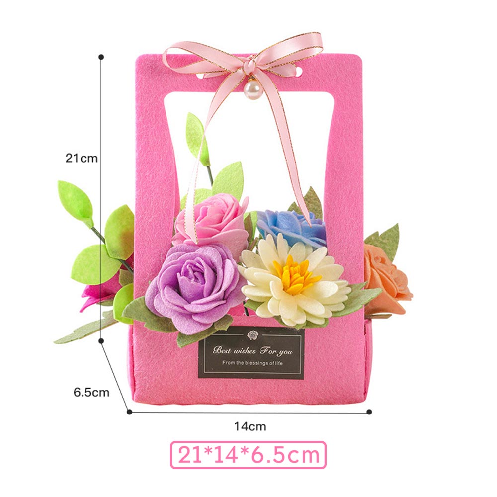 Colored Rose Portable Flower Basket For Mother's Day