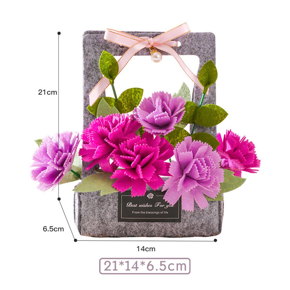 Purple Carnation Portable Flower Basket For Mother's Day