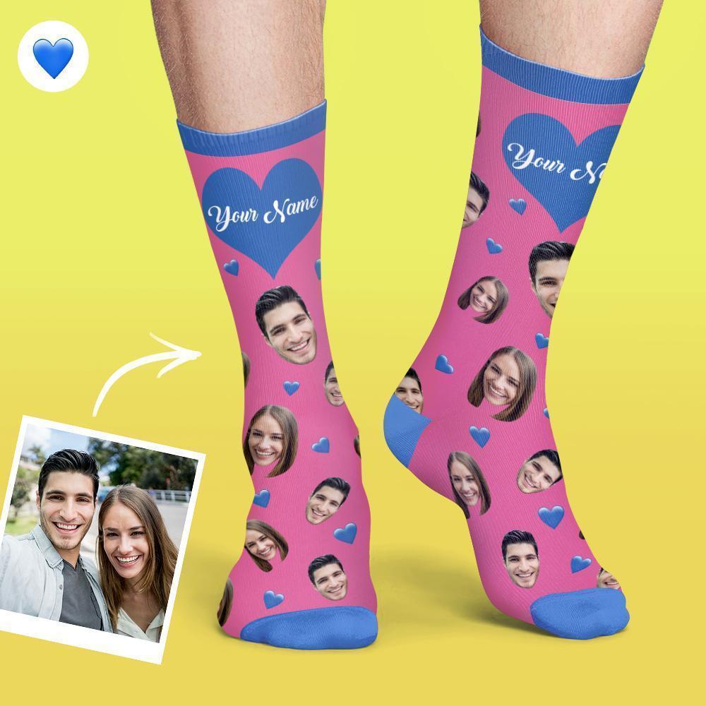 Custom Face Socks Colorful Candy Series Soft And Comfortable Heart Socks - Black